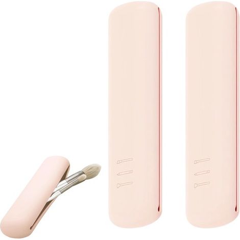 Estuche de viaje de silicona para guardar brochas de maquillaje，de diseño ergonómico，con cierre magnético，gran capacidad y tamaño compacto (1/2)