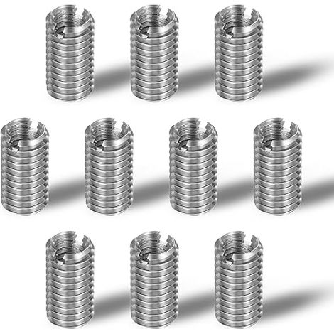 Lot de 10 inserts filetés M8 vers M6 - Adaptateur de filetage de 15 mm - Douille filetée en acier inoxydable - Écrous à visser rapides - Pour la réparation de filetage (1/5)