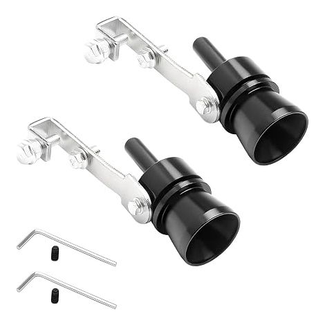 JNNJ Sifflet D'échappement Pour Voiture Sifflet Turbo Pour Tuyau D'échappement De Voiture En Alliage D'aluminium Silencieux D'échappement Turbo Pour Modèles Véhicules Noir (1/5)