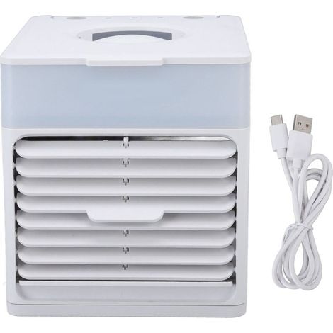Aire acondicionado portátil KZQ de 500 ml, silencioso, 3 velocidades con purificador de aire, humidificador y luz nocturna. (1/4)