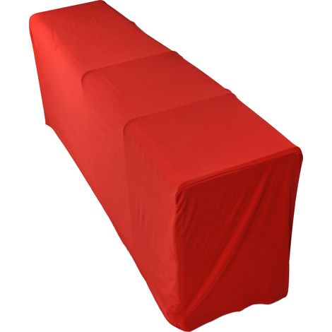Stretch-Spandex-Tischdecke, gute Elastizität, waschbar, wiederverwendbar, rote Stretch-Tischdecke mit 4 Taschen für Hochzeitsfeiern, 122 x 76 x 76 cm (4 Fuß) (1/5)