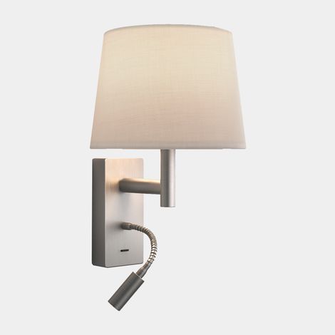 Lampade da parete Metrica Shade Extend Reader LED E27 17.3 Bianco caldo - 2700K ON-OFF Nichel satinato 137lm