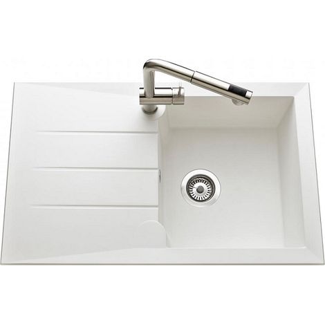 Évier de cuisine Blanc MAJORQUE - L 810 X l 500 X P 210 mm - sous-meuble 50 cm - Aquatop (1/3)
