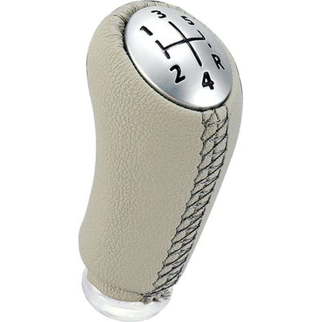 Knob De Vitesse - 5 Vitesses - Pour Renault Laguna Clio III Megane Scenic II Kangoo 2003-2009 - Métal + Cuir PU - Mat - 90 x 50 mm