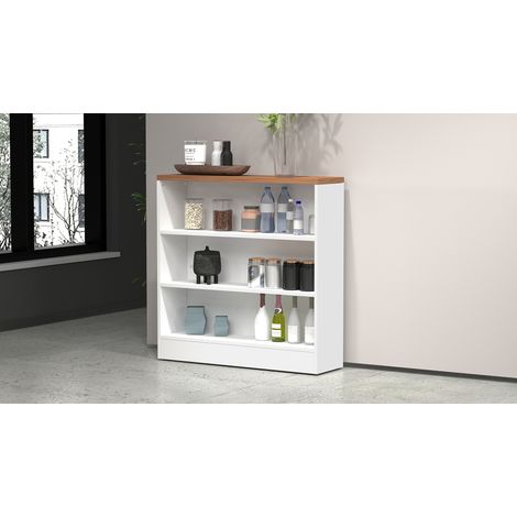 Etagère de cuisine moderne blanc brillant/chêne wotan Solena (1/5)