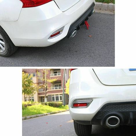 pair of silver ABS automotive rear fog light trim cover frames suitable for Nissan Sylphy 2016-2017 (1/4)
