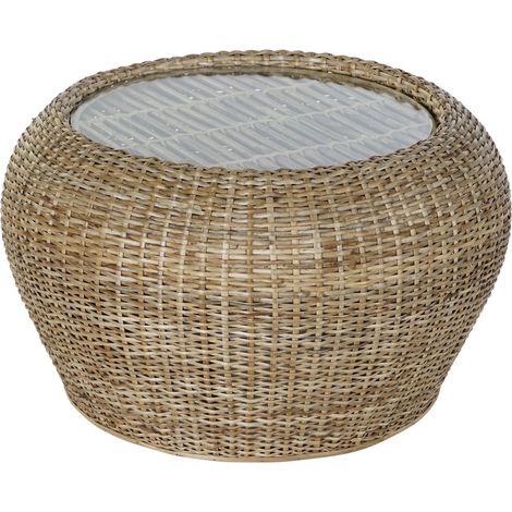 Ratan Crystal Coucht Tabelle 82x82x48 Natural Crystal Ratan Material Multicolor Color Family Bassentabellen Details (1/5)