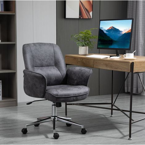 MEUBLIV Silla de oficina ergonómica gris oscuro – altura ajustable, función balancín (1/5)