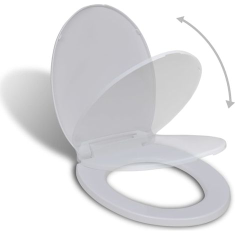 Vidaxl – Abattant WC à fermeture en douceur – Ovale – Plastique polypropylène – Dimensions 46 x 35 cm – Largeur réglable 130-160 mm