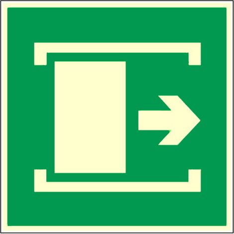 Panneau photoluminescent Faire coulisser pour ouvrir - Rigide 200x200mm - 4031057