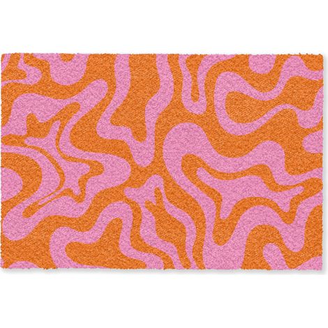 FELPUDO Patrón - Rosa - Naranja - Abstracto - Moderno 60x40 cm (1/5)