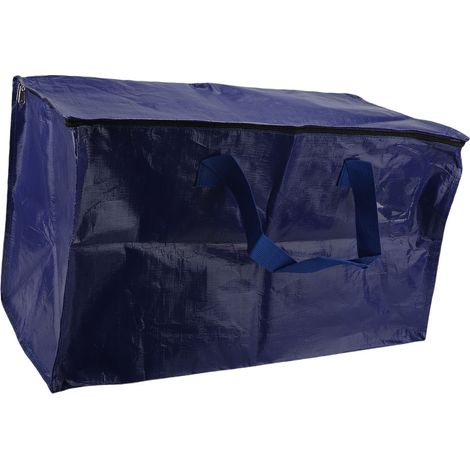 Sac Déménagement Grande Capacité Forte Charge PE – Rangement avec Zip Couettes Vêtements Quotidien, Bleu 69x38x35cm (1/4)