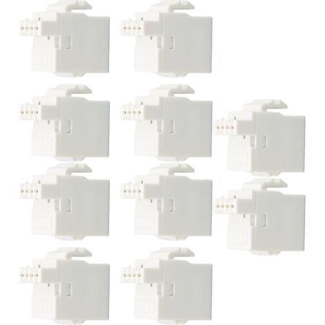 10er-Set Telefonmodule, benutzerfreundliche RJ11-Schnittstelle, rostfreie Telefonbuchse, werkzeuglose Montage für die Kommunikation (1/5)