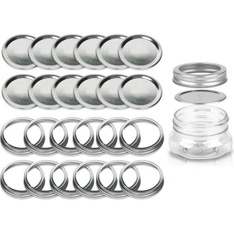 12 luftdichte Silberbehälter, 70 mm, mit auslaufsicheren Schraubdeckeln für die Langzeitlagerung, großes Fassungsvermögen.