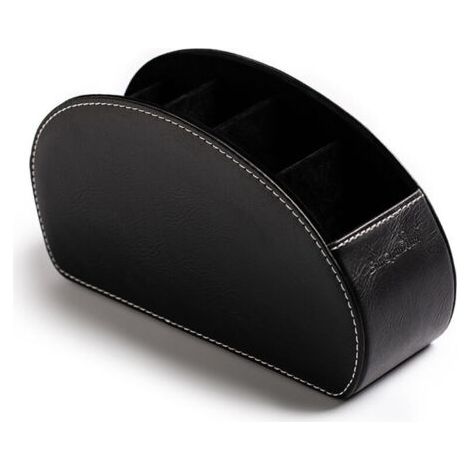 Support de télécommande en cuir PU, organiseur multifonction avec 5 compartiments, boîte de rangement pour télécommandes TV, crayons, pinceaux de maquillage