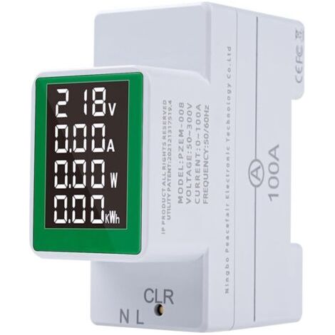 Compteur PZEM 008, Wattmètre Numérique 50Hz, Mesure Tension et Courant AC, Affichage Rétroéclairé (1/4)