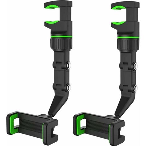 Ahlsen 2er-Pack Universal 360° Auto-Rückspiegel-Handyhalter, Multifunktions-Autotelefon-GPS-Halter, Grün (1/5)