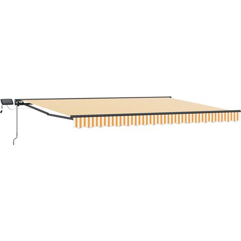 Manueller Markisenrahmen mit LEDs Gelb und Weiß 4 x 2 m