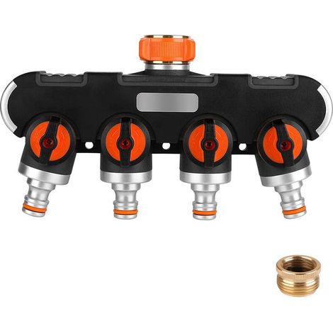 Arrosage Distributeur 4 Voies pour Irrigation de Jardin et Tuyau d'Arrosage Séparateur de Tuyau d'arrosage 3/4 (1/5)
