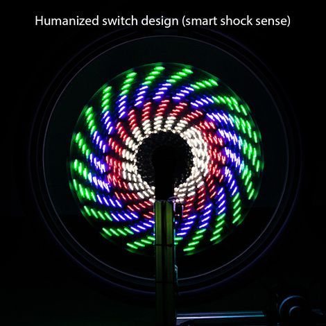 Éclairage LED pour VTT avec 64 LEDs et 30 Modes Étanche pour Rayon de Roue (1/5)