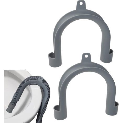 Support Tuyau Machine à Laver, Lot de 2 Crochet pour Tuyau de Sortie, Forme de U Support de Tuyau en Plastique, Universels à 180° pour Les Lave-Linge et Lave-Vaisselle (Extérieur 24mm à 26mm) (1/4)