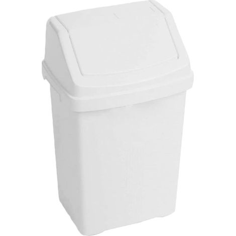 1 x 8L Ice White Flip Top Waste Rubbish Bins For Home, Office & Kitchen (1/2)