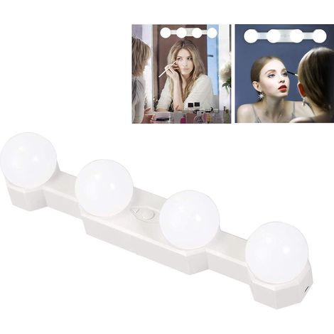 Lampe Coiffeuse Maquillage Rechargeable avec Interrupteur, LED Miroir Coiffeuse sans Fil, 3 Couleurs et 5 Luminosité Réglables (1/5)