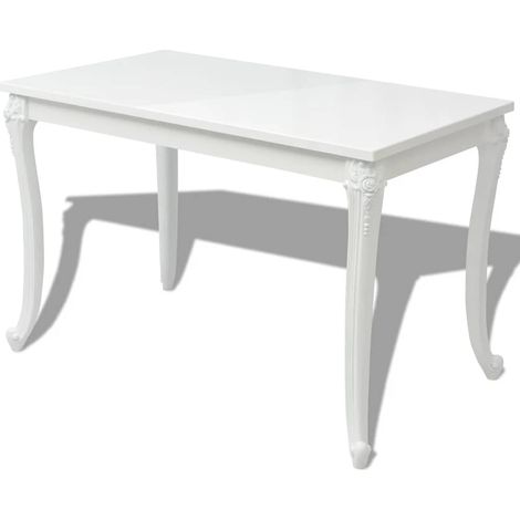 Maison Exclusive - Tavolo da Pranzo 116x66x76 cm Bianco Lucido (1/5)