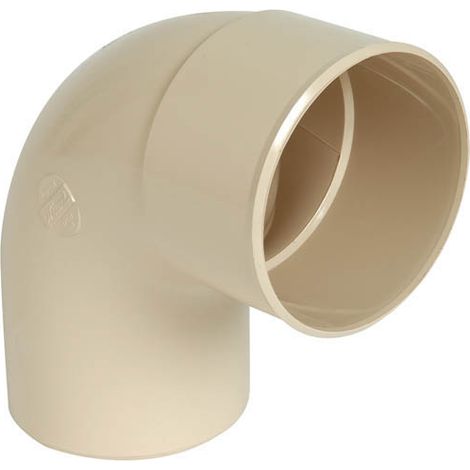 Nicoll – Coude mâle-femelle 87°30 Ø100 mm en PVC sable – Raccord tube descente – Surface lisse pour dévoiement efficace