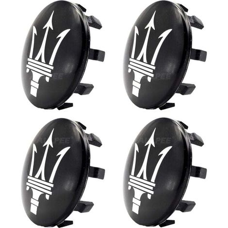 Enjoliveurs Enjoliveurs avec logo central 60 mm Matériau ABS Compatible avec les accessoires Mesertatti (MS noir-chrome) (1/4)