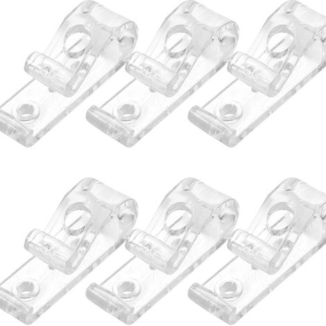 Six double-hole positioning hooks with green adhesive reduce friction wear on the pull cord. Transparent curtain limiter holder. (1/5)