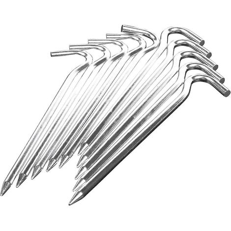 18cm long metal tent pegs heavy duty ground camping, 10 pegs-- (1/5)