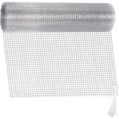 Grillage Anti-Rongeurs, Grillage Métallique à Maille Fine 6 mm, Fil Galvanisé, 40 cm x 7 m, Fil 0,6 mm, avec 50 Attaches, pour Jardin, Volière, Enclos, Poulailler, Protection des Plantes (1/5)