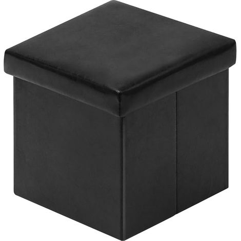 Coffre a Jouets Poufs et Repose Pieds Chevet de Lit Meuble Salon Rangement Jouet Enfant (Noir) (1/5)
