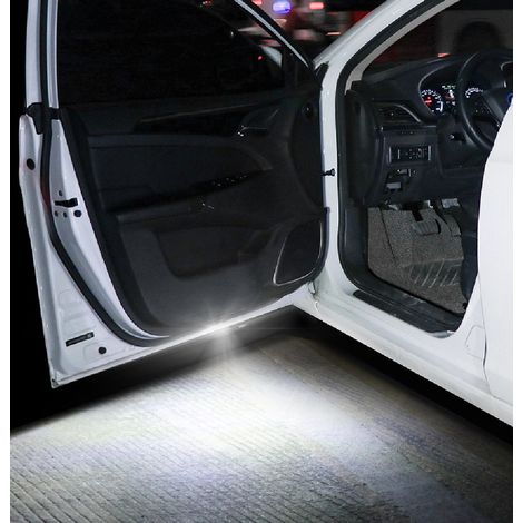 (2 pièces - BLANC) Lampe de bienvenue LED pour voiture, commande magnétique, chargement USB, ouverture automatique des portes, sécurité, anti-collision, éclairage pour véhicule. (1/5)