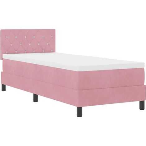 Matelas à ressorts LED avec matelas en velours rose, 80 x 200 cm (1/5)