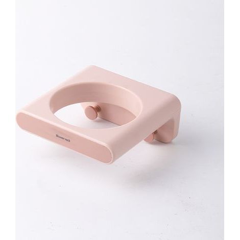 Soporte de pared para secador de pelo con ganchos adhesivos, soporte para secador de pelo (rosa) (1/5)
