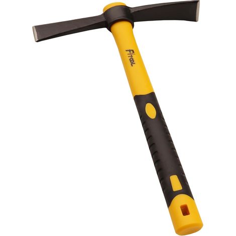 Forged Weeding Mattock Pickaxes 15 Inch, Forged by Hammer Complete, Plasticized Fiberglass Handle, Mattock Cutter 1.4lb (1/4)
