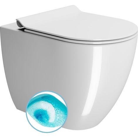 Cuvette PURA, Swirlflush, 36x55cm, siphon en S/siphon en P, blanc ExtraGlaze (1/2)