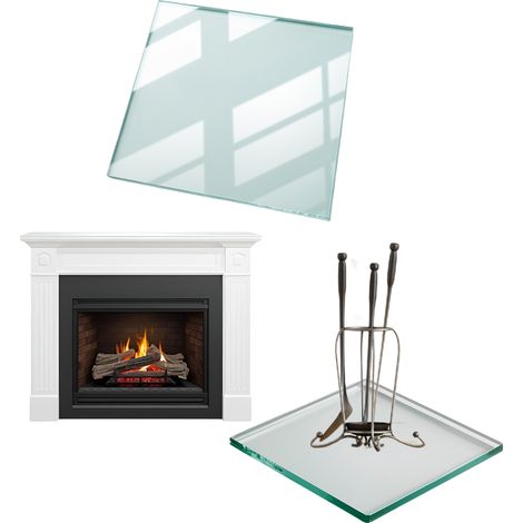 BASE DE CRISTAL PARA CHIMENEA DE CRISTAL TEMPLADO. DIMENSIONES: 50x50cm. TRANSPARENTE. (1/5)