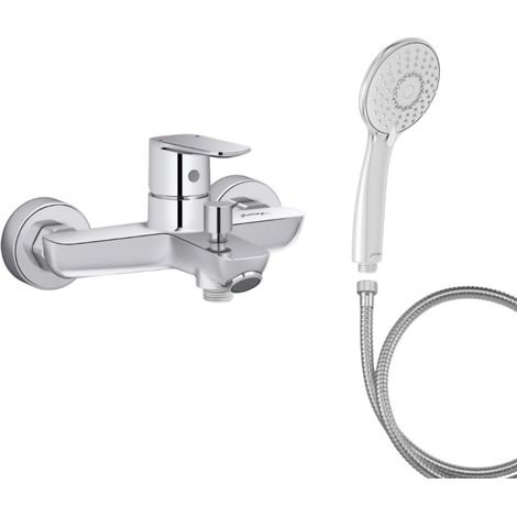 Mitigeur baignoire JACOB DELAFON July+ + pommeau de douche Juliette + flexible de douche métal (1/5)