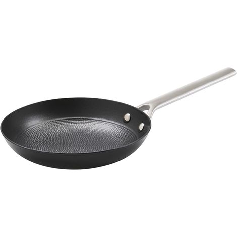 Poêle en fonte émaillée structure nid d'abeille, manche en acier inox, ultra anti-adhésif et légère, anti-rayures sans PFOA - tous feux dont induction, passe au lave-vaisselle - Noir, Ø20 cm (1/5)