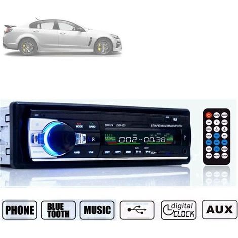 Autoradio Stéréo In-Dash Bluetooth 1Din MP3 Lecteur FM AM USB SD AUX 12V (1/4)
