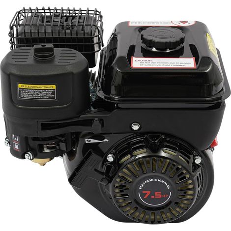 HAUTOUR Moteur Thermique Essence 4 Temps 212 cm³ 7,5 CV, Arbre 20 mm, 3600 tr/min, Démarrage Manuel, Réservoir 3,6 L, Moteur à essence Pour kart, pompes à eau, vibrateurs, générateurs (1/5)