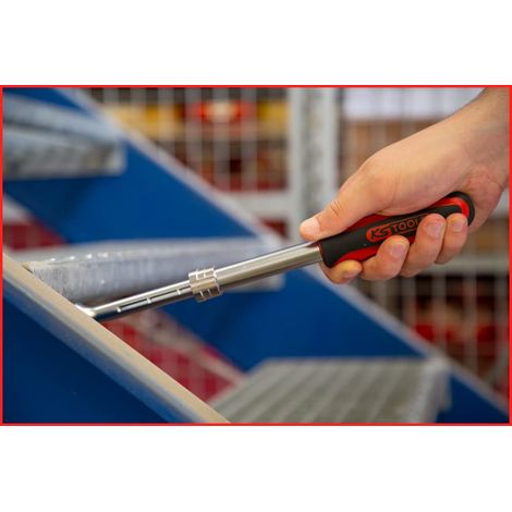 Chiave a cricchetto telescopica reversibile da 1/2'' con testa articolata, 72 denti (1/6)