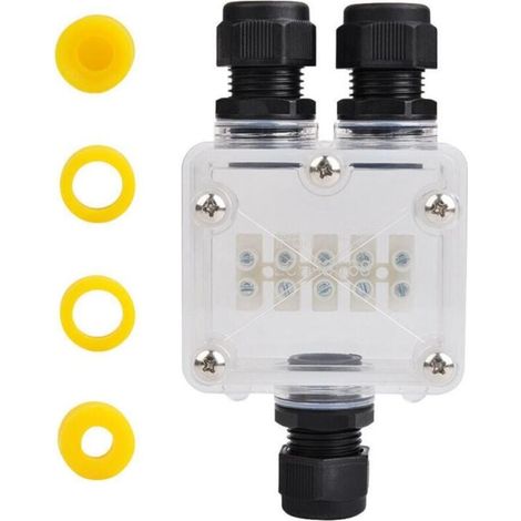 Caja de conexiones, conector impermeable IP68, caja de conexiones impermeable de 3 vías, conectores de cable para cables de 4 a 14 mm de diámetro, iluminación LED, panel de visualización