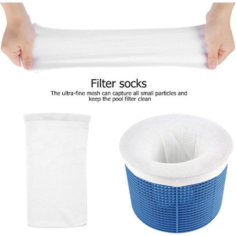 50 Sacs Filtre pour Skimmer - Nettoyants, pour Écumeur de Piscine - Alovez (1/3)