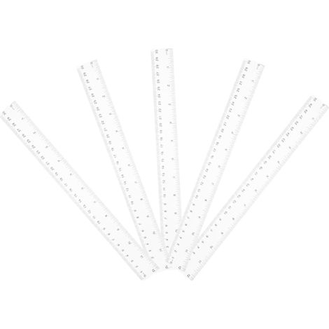 Règle en plastique transparent 5 pièces, double face avec (1/5)