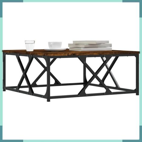 Table basse - 835371 - Chêne fumé - Carrée 70x70 cm - Hauteur 30 cm (1/5)