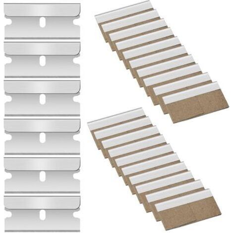 20 pièces Lame Grattoir de Rechange, Grattoir Vitre, Grattoir Vitrocéramique, Racloir, Racloir Vitrocéramique, Métal Lames Rechange Pour Grattoir, Avec emballage indépendant,40  20 mm
